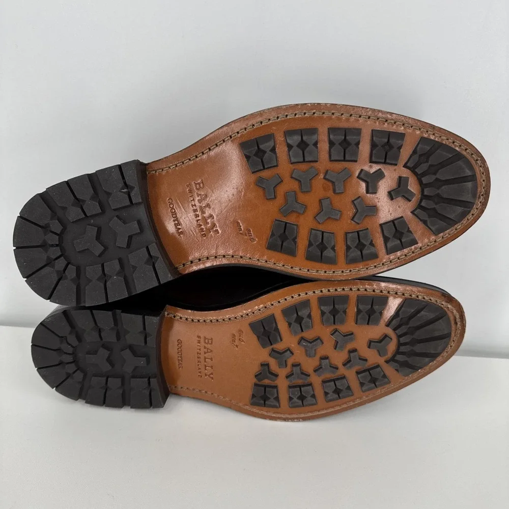 Bally‎ Of Switzerland Injected-Sole Oxford US 7D Dark Brown Leather Cap Toe